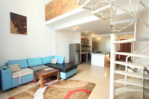 Duplex 1 bedroom renovated town-house for rent in Russian Market area - Phnom Penh