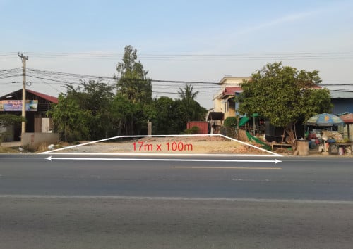 Land of Sale- ដីសម្រាប់លក់ នៅលើផ្លូវជាតិលេខ១ កៀនស្វាយ