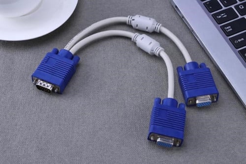 VGA Splitter Cable 1 Computer To Dual 2 Monitor 15pin Two Po