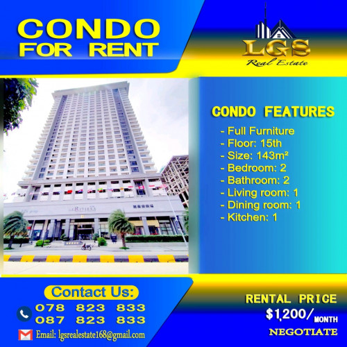 🌃 Rivera Diamand Island Condo for rent 🚩ទីតាំងនៅកោះពេជ្រ
