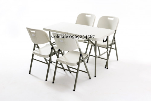 Foulding rectangle table 1.2m with 4 chairs