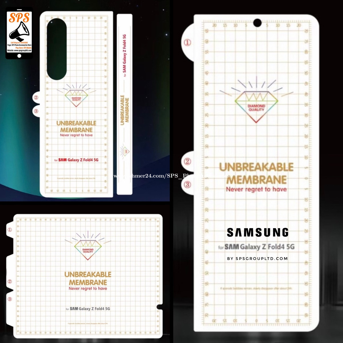 Samsung Galaxy Z Fold 4 hydrogel diamond screen protector Price 8.00