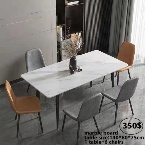 \u2705Dining Marbel set: 1 table with 6 chairs 300$