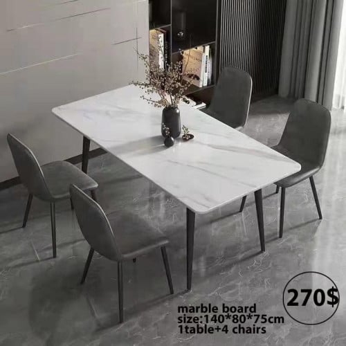 ✅Dining Marbel set: 1 table with with 4 chairs: 220$