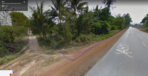 Good corner land on National Road Number 4 for Sale between Kilo #97 and #98