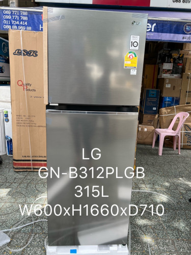 LG GN-B312PLGB ( new Refrigerator 2 Doors Freezer inverter, ទូរទឹកកកទ្វារ2ថ្មីកំពស់1, 690m