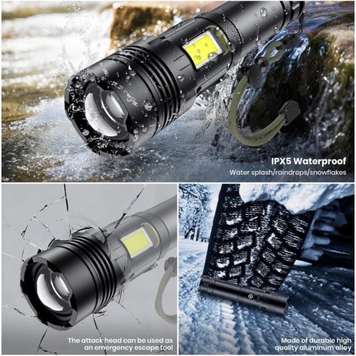 🔦ពិលLEDភ្លឺខ្លាំងXHP70 ដូចភ្លើងគុជឡាន មិនសាកមិនដឹង