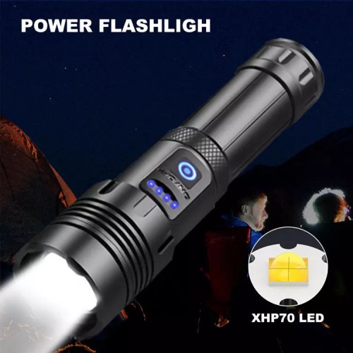 🔦ពិលLEDភ្លឺខ្លាំងXHP70 ដូចភ្លើងគុជឡាន មិនសាកមិនដឹង