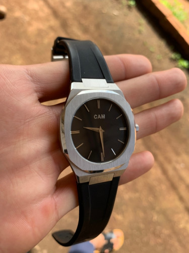 CAM watch តួ stainless steel ខ្សែ silicone. Brand name(super slim)\ud83e\udd29\ud83e\udd29(លក់ហើយ Sold out )\u274c