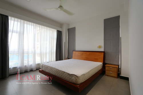 Western style big living room 2 bed serviced apartment for rent near  Embassy of Japan in Cambodia