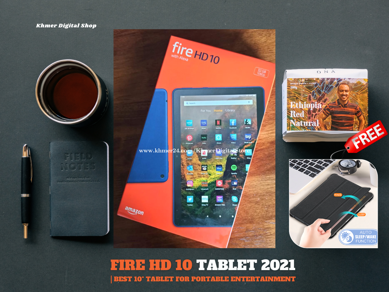 Fire HD 10 tablet, 10.1, 1080p Full HD, 32 GB, latest model