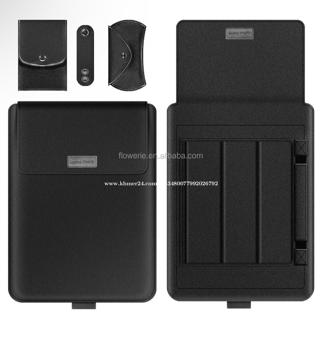 Leather Laptop Sleeve Case With Stand Holder Bag For 13 14 inch