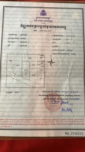ដីលក់ប្លង់រឹង ទំហំ5427m2