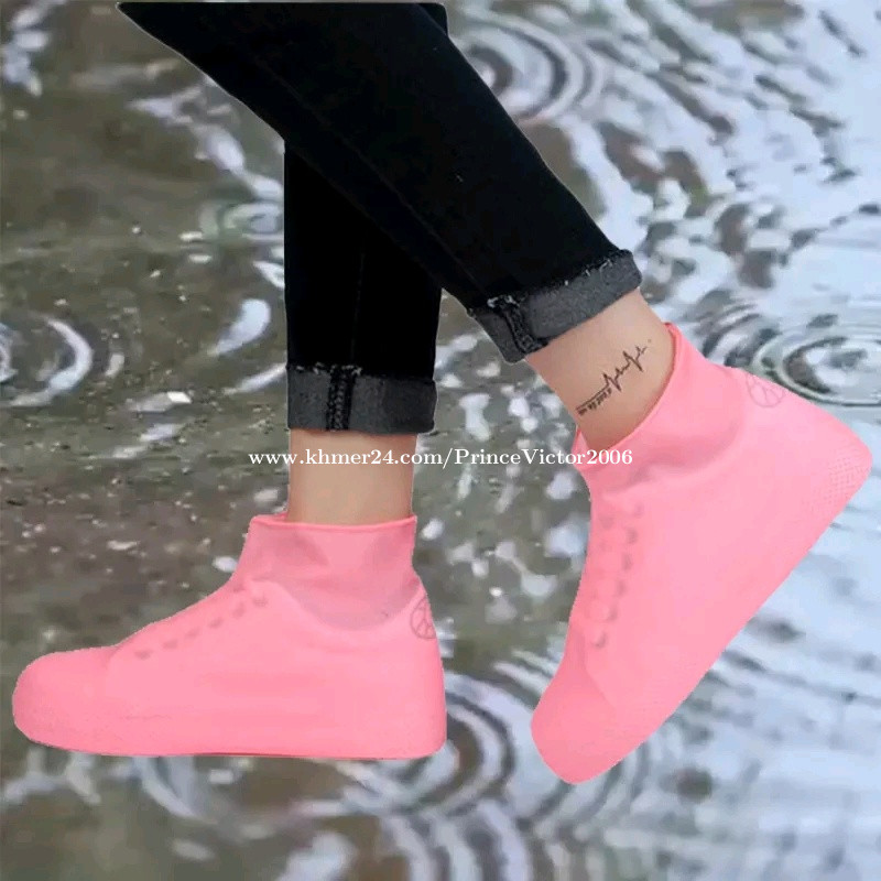 VXAR Waterproof Galoshes Overshoe Rain Shoe Cover Black5 L 