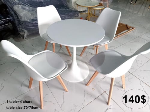 \u2705 1 Table + 4 chairs: 140$( table size is 70x70)