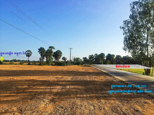 ដីលក់ ជាប់ផ្លូវជាតិលេខ ៤២ នៅពីមុខដីគម្រោងអភិវឌ្ឍន៍របស់ កាណាឌីយ៉ា និងជិតគម្រោងបុរីជាច្រើនសាងសង់