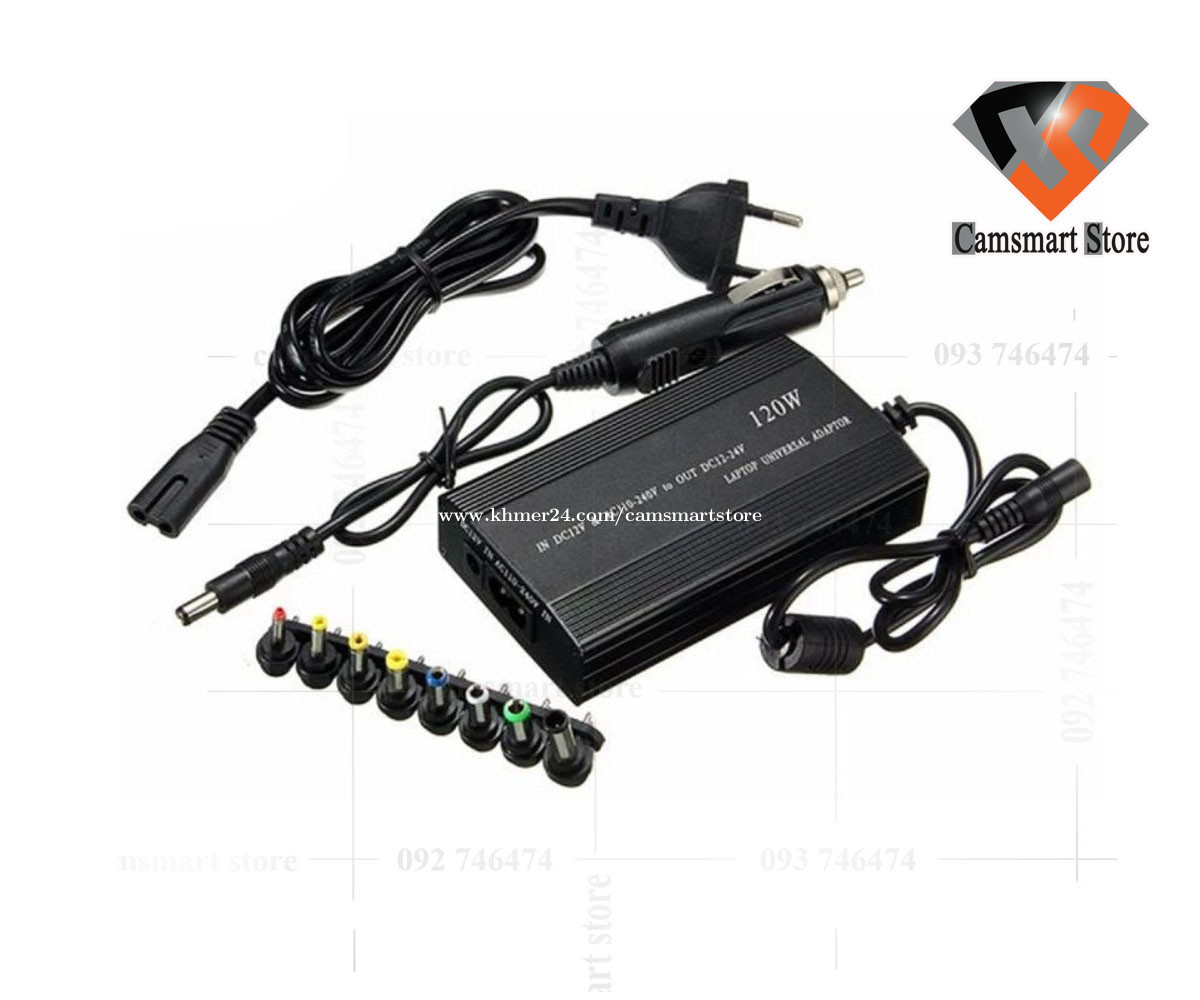 100W Universal AC DC Power Charger Adapter With USB Port & DC Car Plug