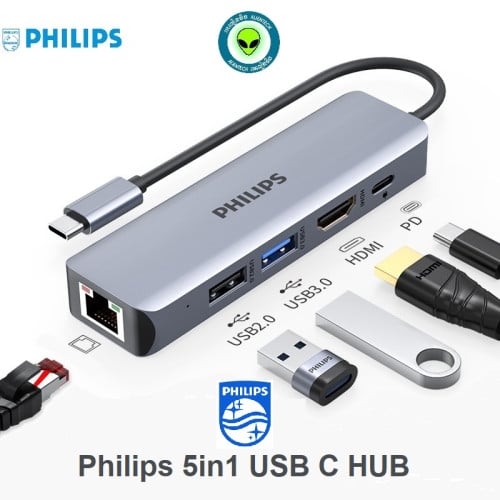 Philips USB C HUB USB R1608 5 in one genuine 100% your need with the real quality from Philips