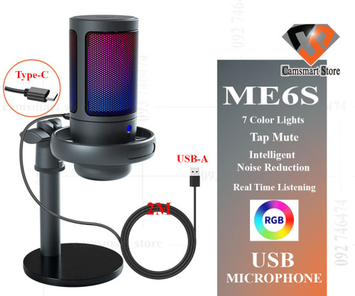 RGB USB Colorful Live Microphones Studio Computer RGB Light Condenser Microphone for Gaming