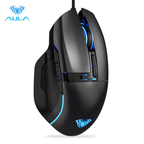 AULA S12 Gaming Mouse up to 4800 DPI with 7 Customized Marco Keys Breath Lighting