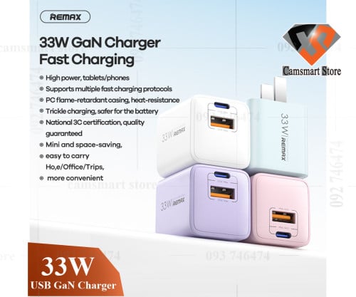 REMAX Multi-Compatible, 33W PD+QC Charger, Fast Charger