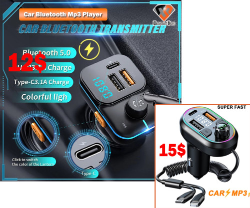 Bluetooth 5.0 Car Kit Audio Mp3 Player Fast Charger FM Transmitter Modulator  Colorful lights price $12.00 in Tuek L'ak Bei, Tuol Kouk, Phnom Penh,  Cambodia - camsmart store
