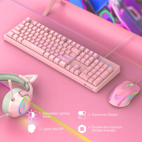 Professional Gaming Keyboard and Mouse combination (pink) Price 35.00