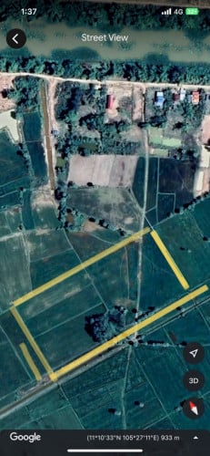 ដីលក់7$/m2 ទីតាំងជាប់ផ្លូវថ្មី