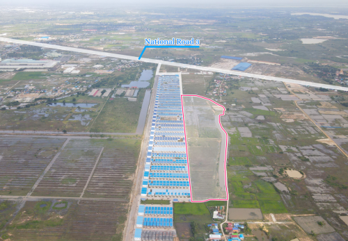 ដីជិតផ្លូវជាតិលេខ៣ ជាប់បុរី លក់បន្ទាន់