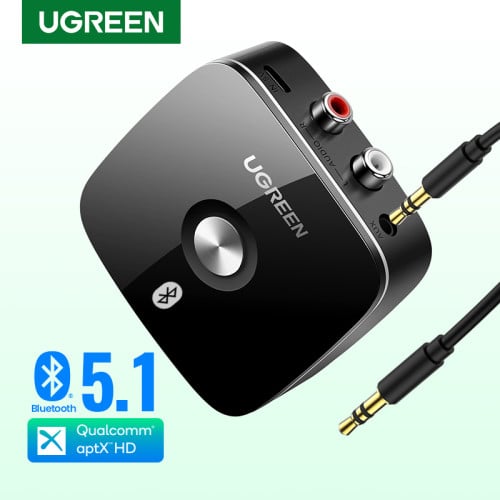 UGREEN 40759P Wireless Bluetooth5.1 Audio Receiver with 3.5mm and 2RCA Adapter