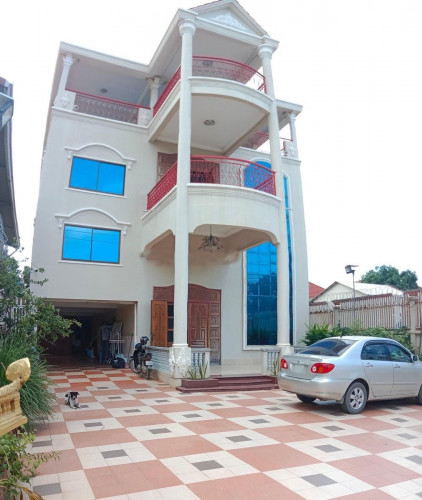 Villa For Rent Along Main Road Of Toul Kork Area, Land Size: 13mx37m, Villa Size: 11mx20m, 12 Bedrooms,  3,300$ Per Month