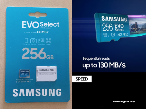 SAMSUNG EVO Select Micro SD-Memory-Card + Adapter, 256GB microSDXC 130MB/s Full HD & 4K UHD