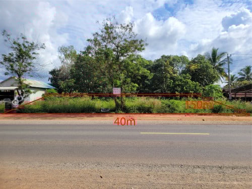 Land for sale(ចរចាជាមួយម្ចាស់) លើផ្លូវជាតិលេខ៤ គីឡូ98