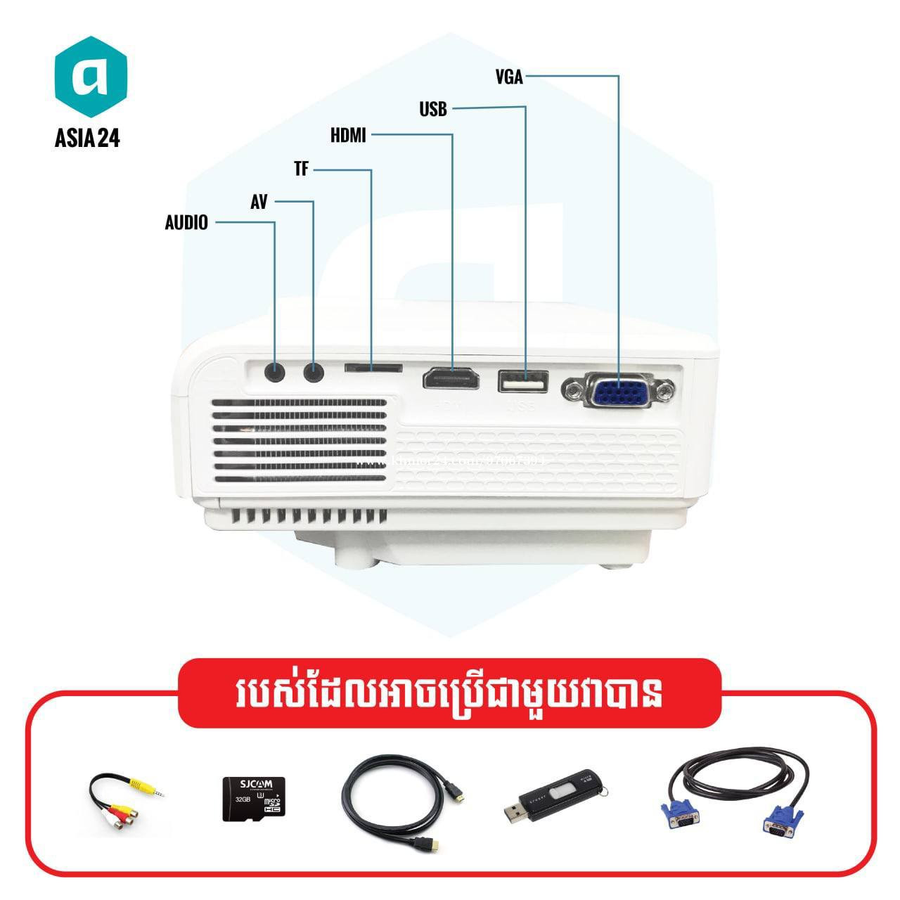 Projector in Phnom Penh, Cambodia on