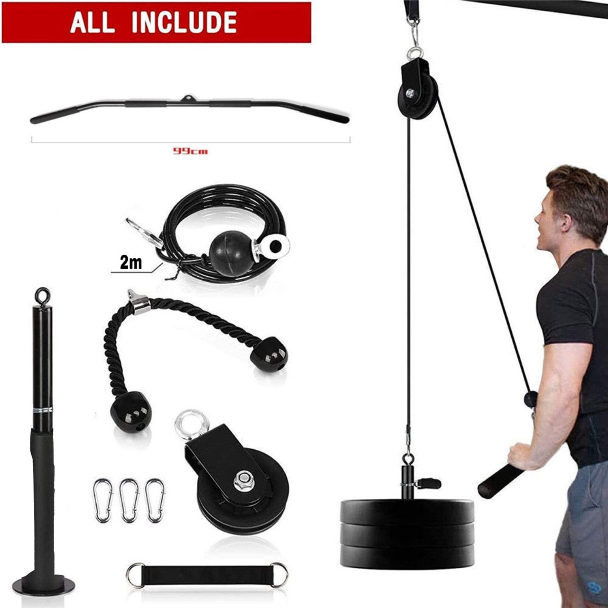 Fitness Pulley Cable System LATand Lift Pulley Gym