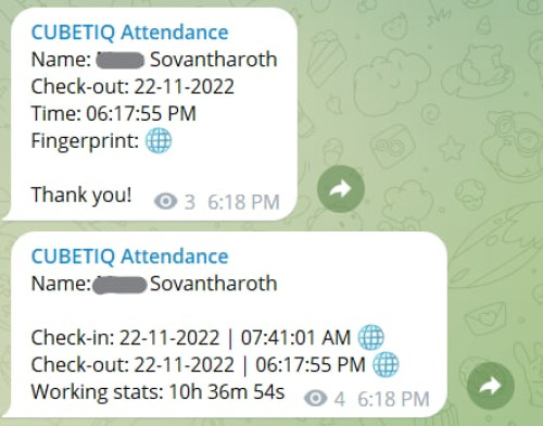 CUBETIQ គ្រប់គ្រងវត្តមានរបស់បុគ្គលិក (Staff Attendance)