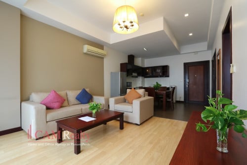 Tonle Bassac area| Spacious 1 bedroom serviced apartments for rent| Swimming pool, gym and sauna