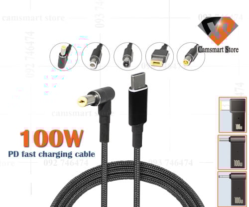 PD fast charging Cable USB Type C Laptop Power Adapter Dual E-Mark Chip 100W