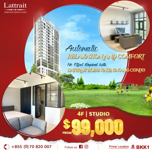 Automatic relaxation and comfort, no effort required with L'attrait BOEUNG KENG KENG Condo!