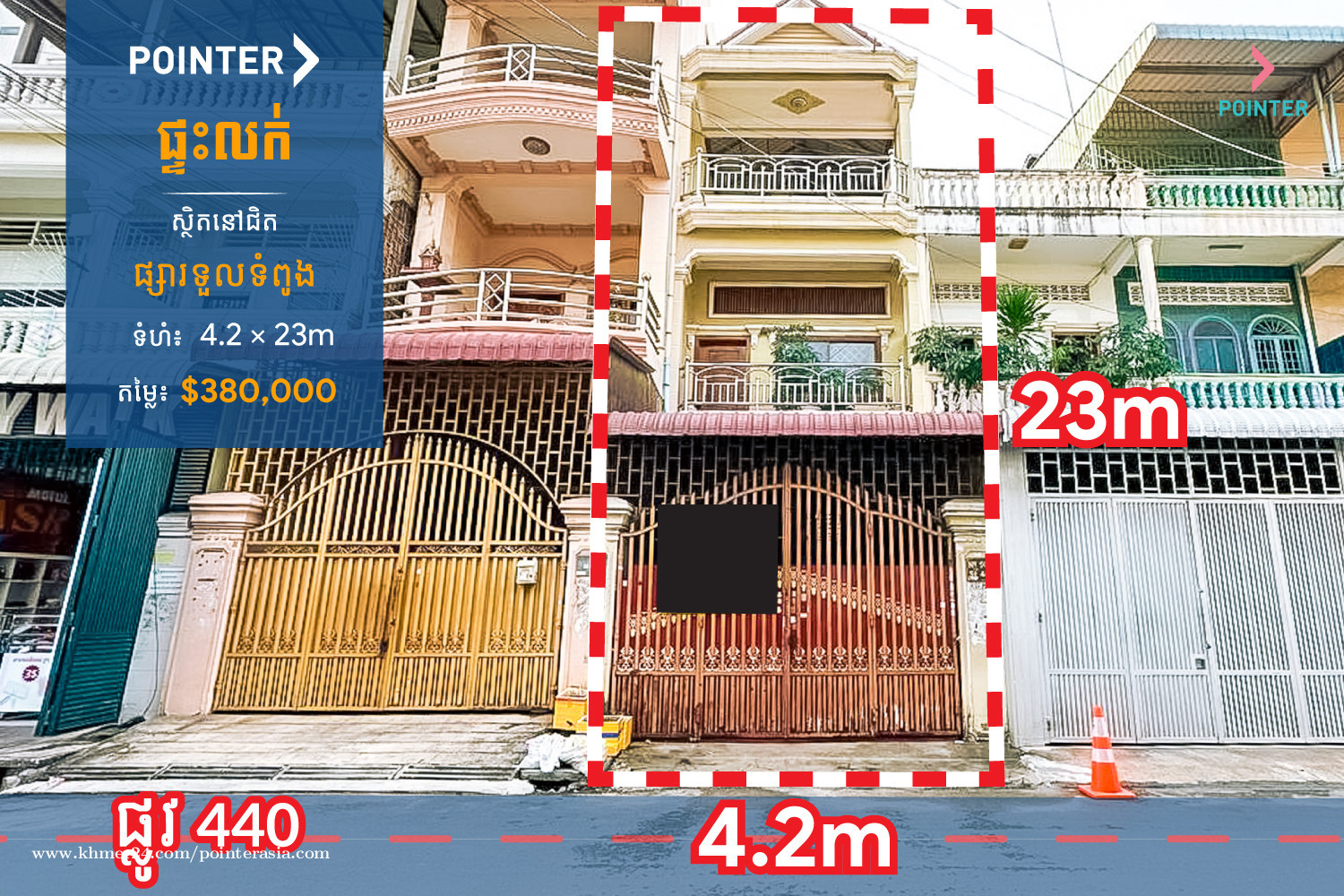 House for Sale Chamkar Mon, Phnom Penh Price 380000.00 in Tuol Svay