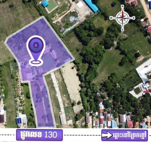 ដីលក់ នៅលើផ្លូវ130 តម្លៃ ក្រោមទីផ្សារ