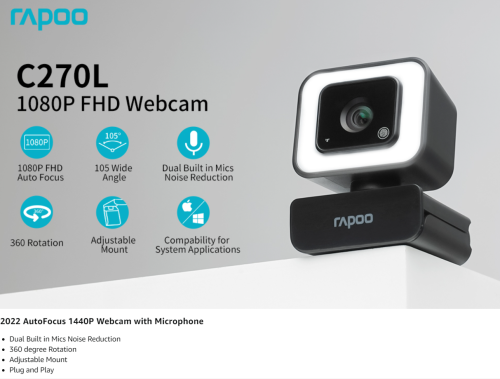 RAPOO C270L Full HD 1080P USB Web Camera Mini Webcam with Built-in ...