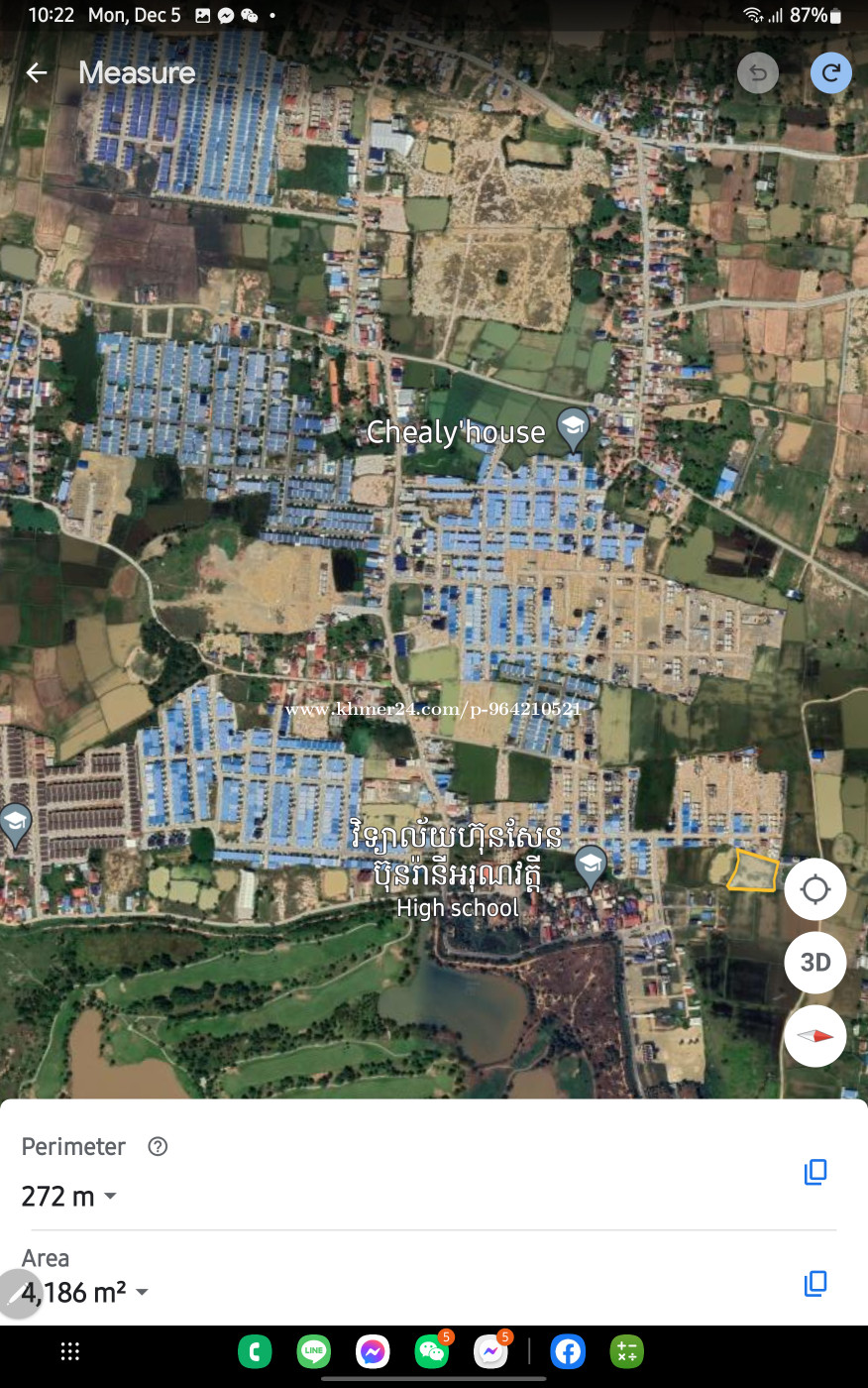 Land for sales behind Royal Phnom Penh golf club Price 130.00 in Chaom