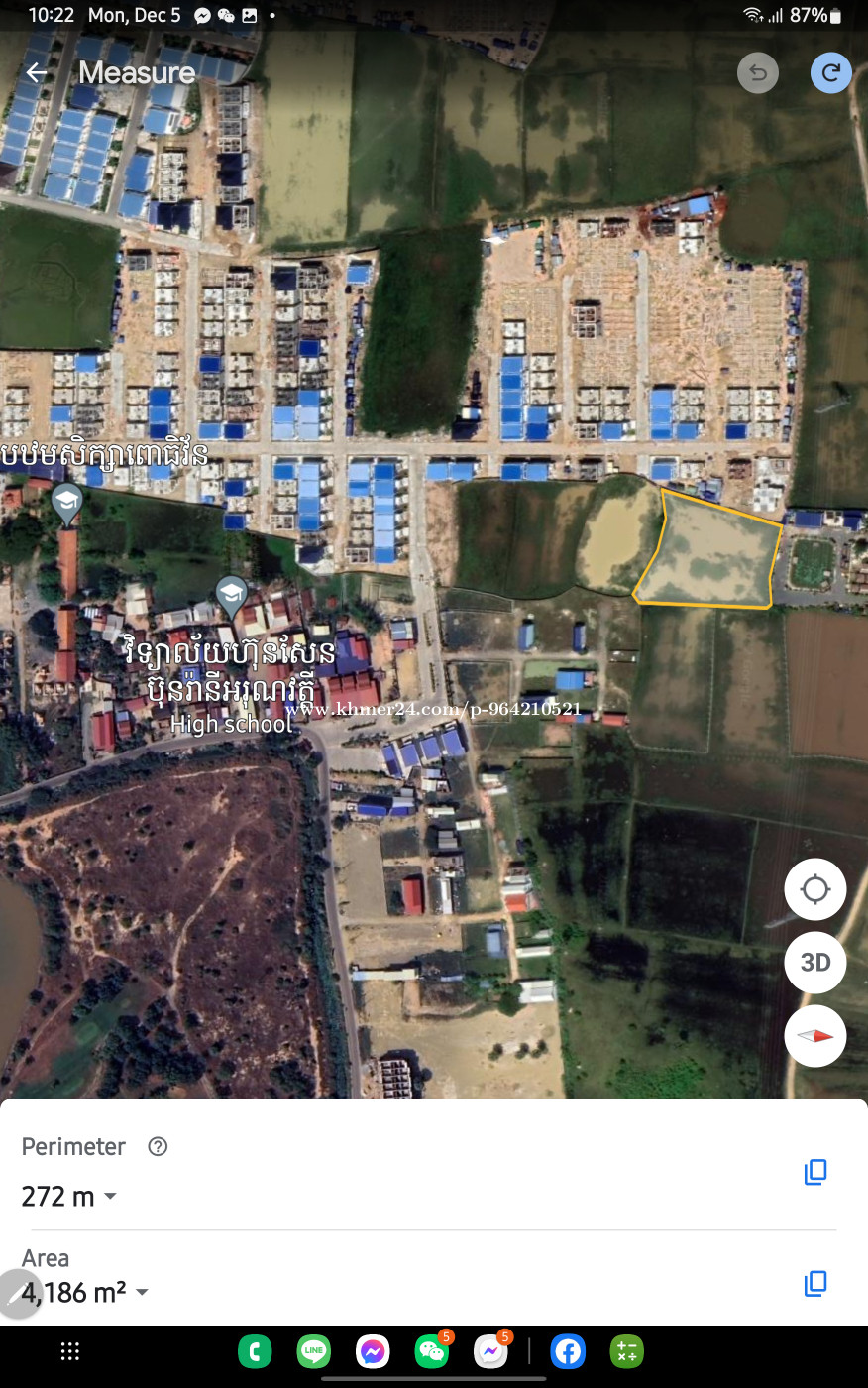 Land for sales behind Royal Phnom Penh golf club Price 130.00 in Chaom