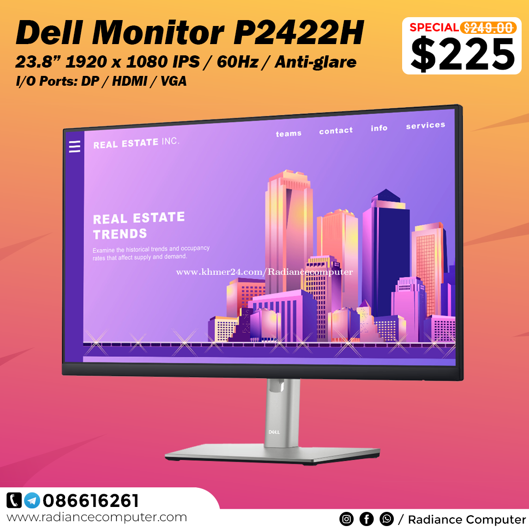 Dell Monitor P2422H Design Monitor in Phnom Penh, Cambodia on