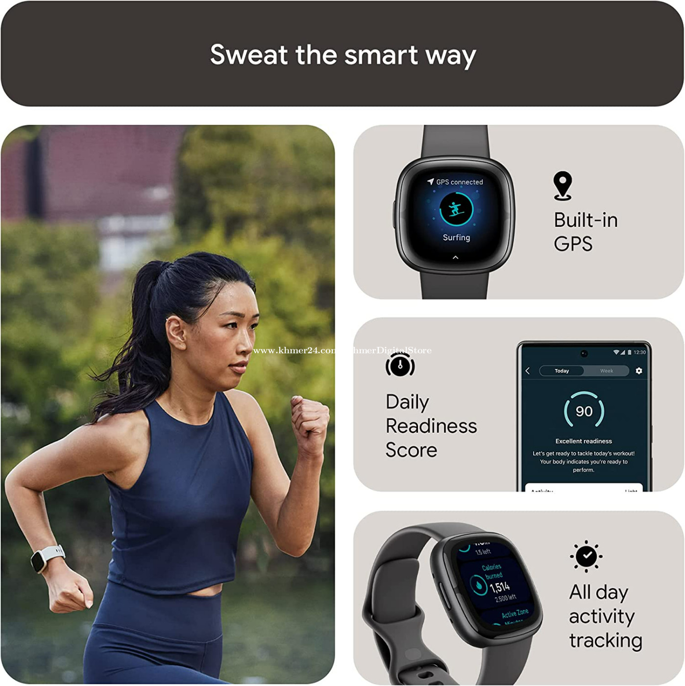  Fitbit Sense Advanced Smartwatch with Tools for Heart