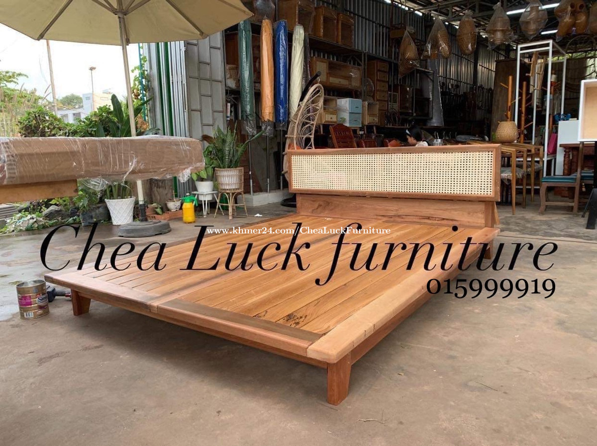 Modern bed Khmer wood 180*200 Price 480 in Phnom Penh, Cambodia Chea