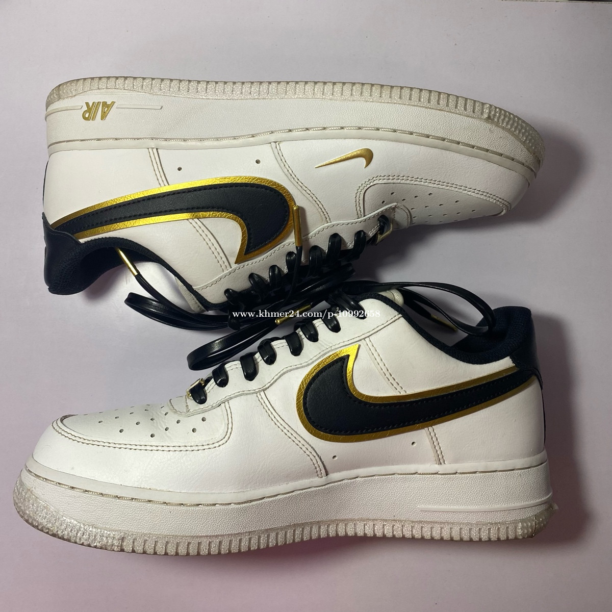 air force ones with gold swoosh