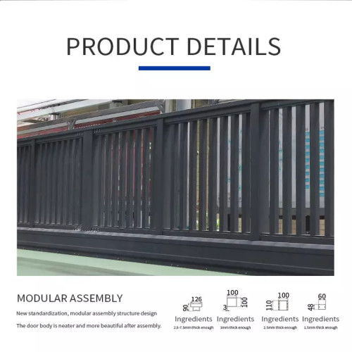 AI-QG-L2731A Aluminum Cantilever Sliding Gate For Factory Gate Designs - ទ្វារទំនើប រឹងមាំបញ្ចាទេឡេ