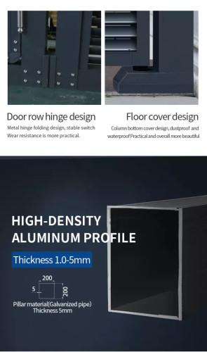 AI-QG-P2950-Modern Design Automatic Aluminum Folding Gate - ទ្វារទំនើប រឹងមាំបញ្ចាទេឡេ